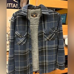 Freedom Foundry Plush Fleece Lined Blue Plaid Jacket Men’s Small